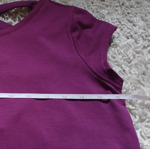 Magenta criss-cross ribbon-back cap-sleeve top (NWOT) - Picture 6 of 6